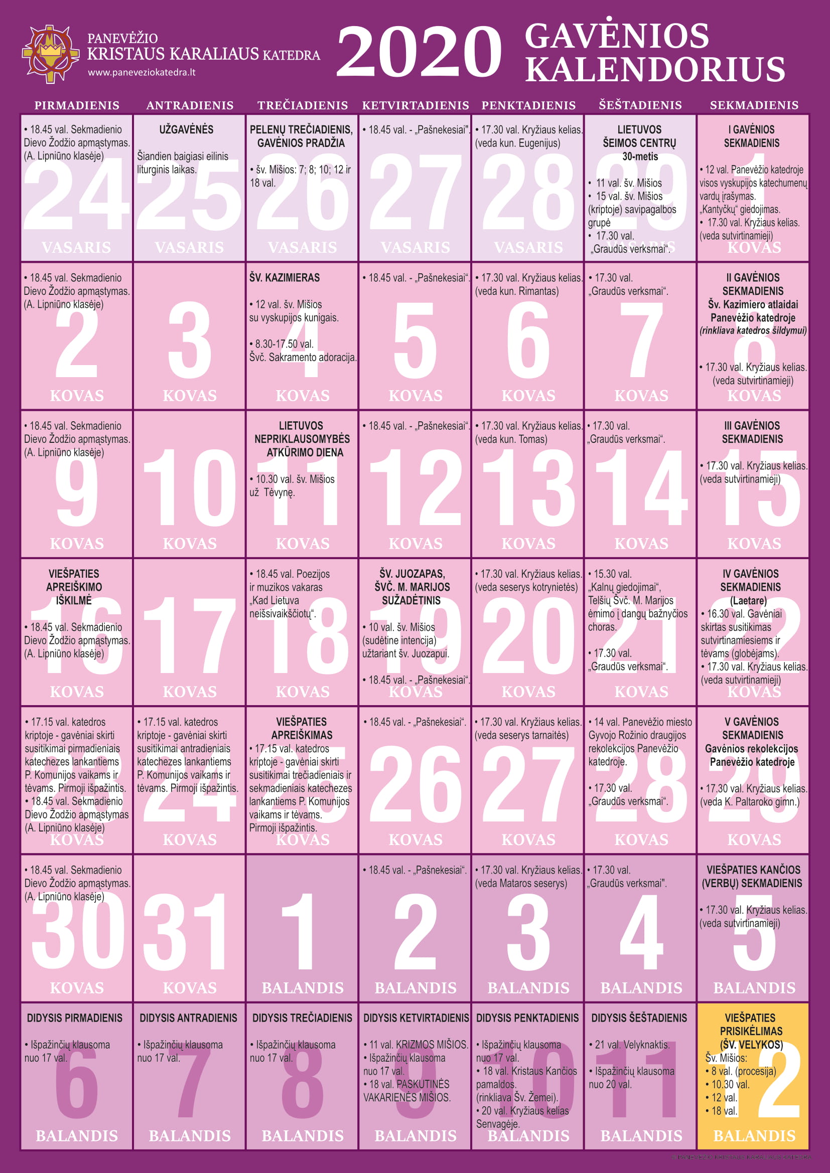 2020 gavenios kalendorius 1